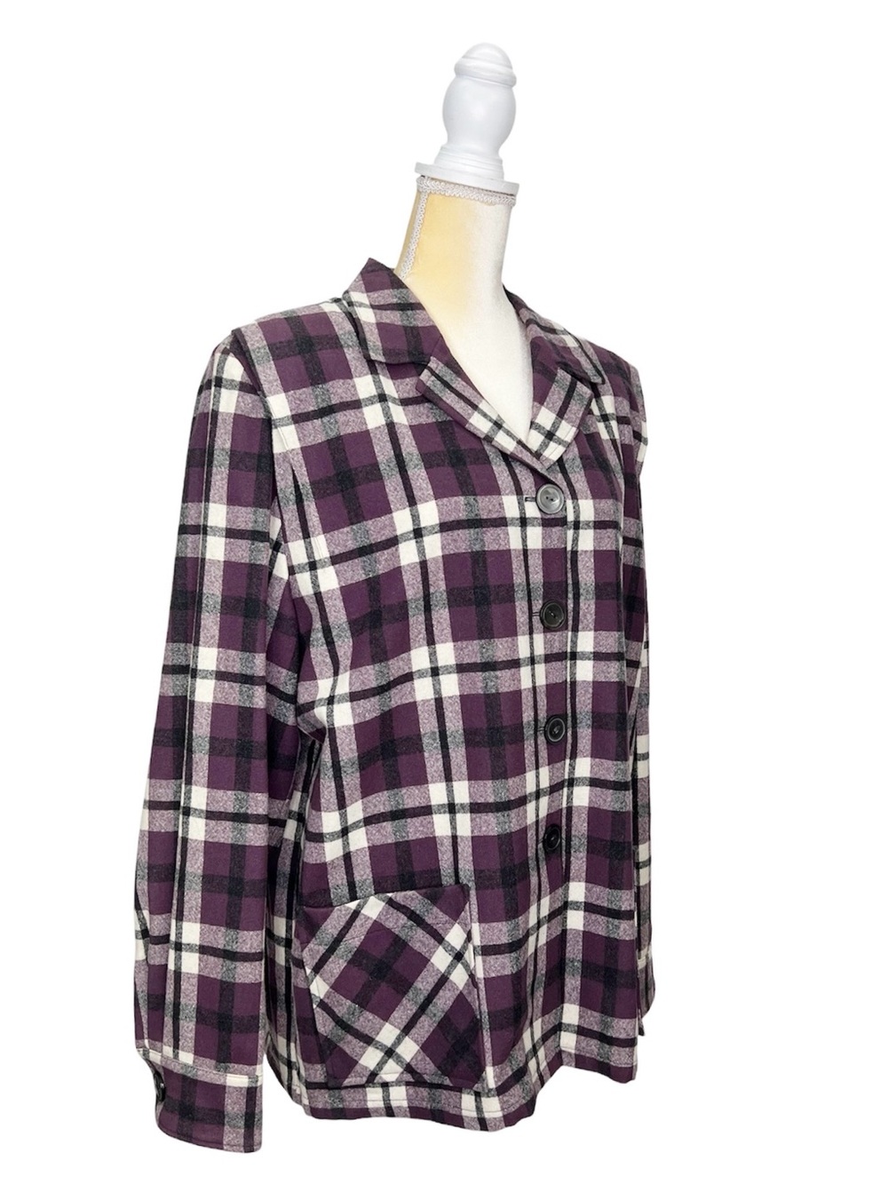 Vintage Pendleton 49’er Jacket Size XL Purple Plaid Virgin Wool